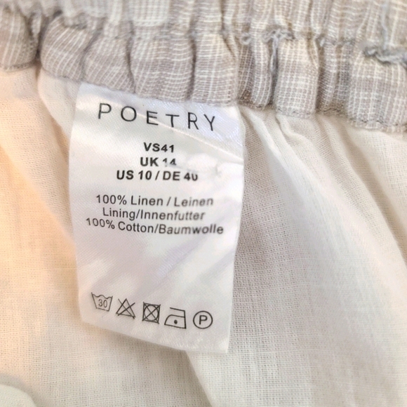 POETRY 100% Linen Culottes Wide Leg Stripe Pants - Picture 7 of 9